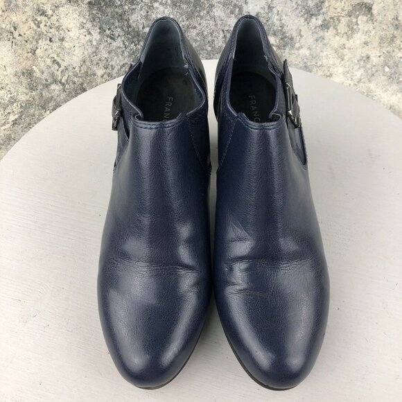 Franco Sarto Women's Size 9M Rapport Blue Faux Leather High Heel Ankle Booties - Picture 3 of 14